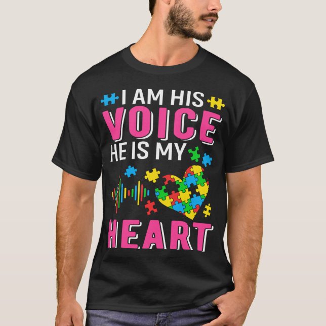 He s My Heart Autism Mom Grandma Sister Teacher Nu T-Shirt (Front)