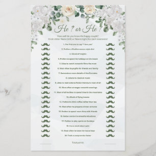He Said, He Said Cute Wedding Game Printable