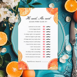 He Said She Said Aperol Bridal Shower Game