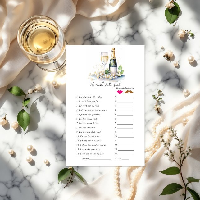 "He Said, She Said" Bridal Shower Game ("He Said, She Said" Bridal Shower Game)