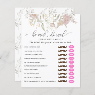 He Said She Said   Bridal Shower Game 