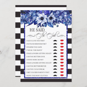He Said/She Said Bridal Shower Game Invitation