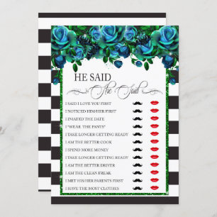 He Said/She Said Bridal Shower Game Invitation