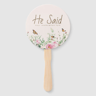 He Said She Said Engagement Party Game Trivia Voti Hand Fan