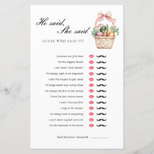 He Said She Said Fresh Off The Market Bridal Game