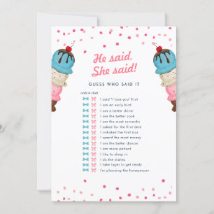 He Said She Said Guess Who Best Bridal Shower Game Invitation