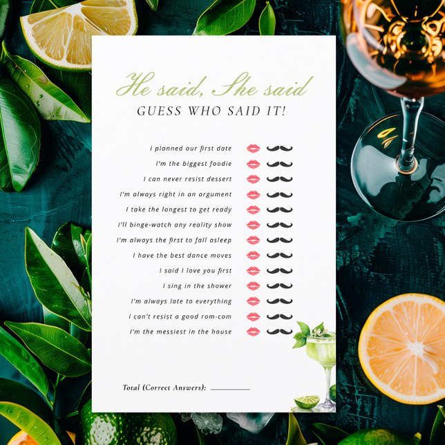 He Said She Said Mexican Fiesta Bridal Shower Game (Creator Uploaded)