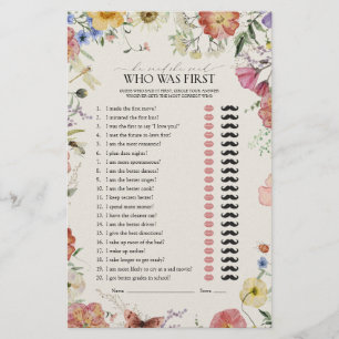 He Said She Said Pressed Floral Bridal Shower Game