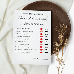 He said She said Simple Handwritten BRIDAL SHOWER