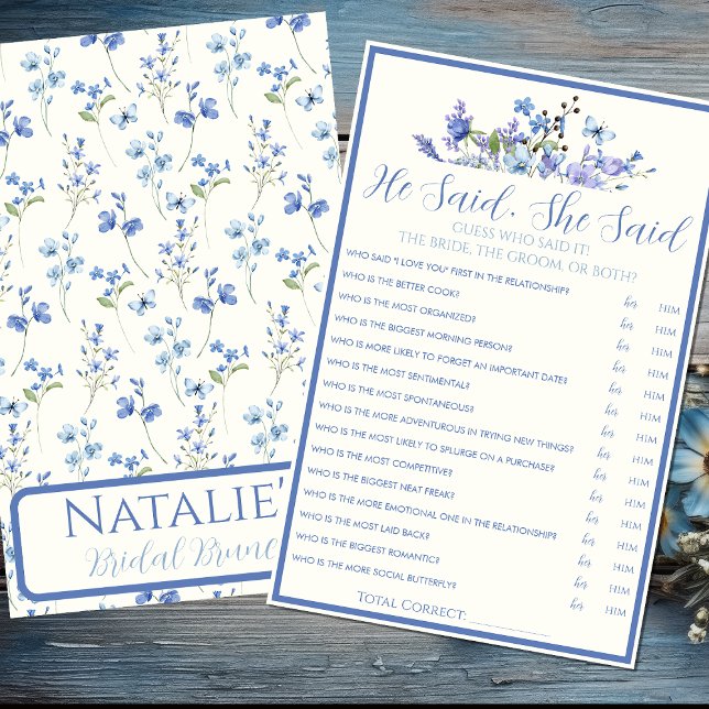 He Said, She Said Wildflower Bridal Shower Game (Creator Uploaded)