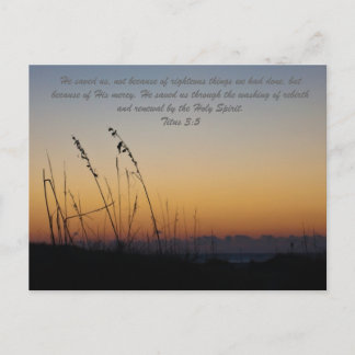 He saved us, not because of righteous things we ha postcard