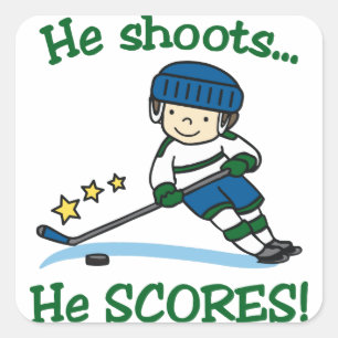 He Scores Square Sticker