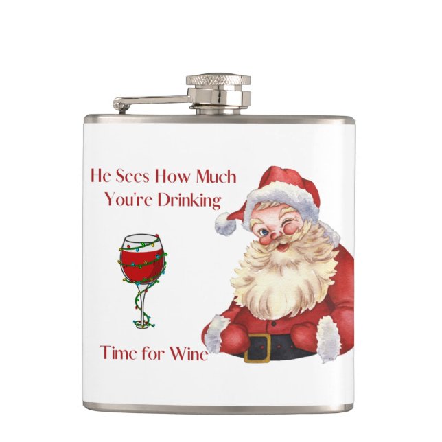 He Sees How Much You're Drinking on a  Hip Flask (Front)