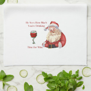 He Sees How Much You're Drinking Tea Towel