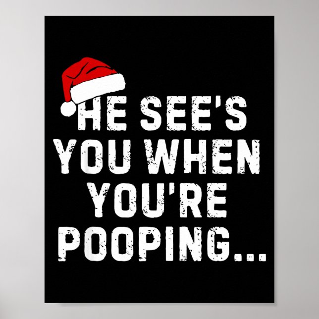 He See's You When You're Ong... Christmas Design  Poster (Front)