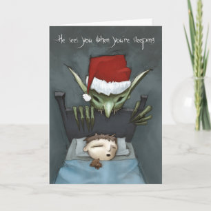 He sees you when you're sleeping holiday card