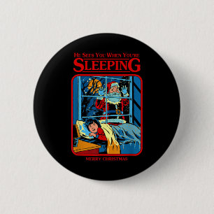 He Sees You When You're Sleeping Merry Christmas 6 Cm Round Badge