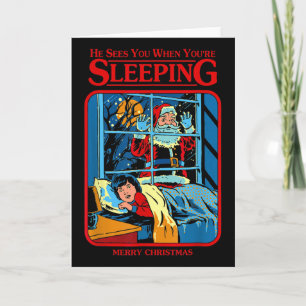 He Sees You When You're Sleeping Merry Christmas  Card