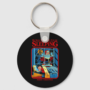 He Sees You When You're Sleeping Merry Christmas Key Ring