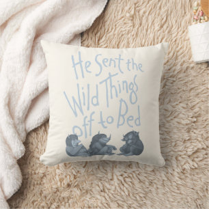 He Sent the Wild Things Off to Bed - Blue Cushion