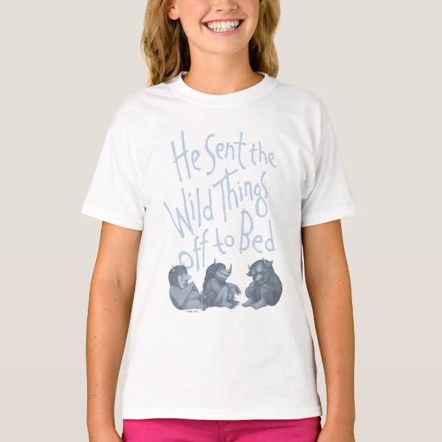 He Sent the Wild Things Off to Bed - Blue T-Shirt (Front)