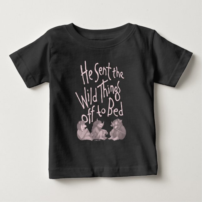 He Sent the Wild Things Off to Bed - Pink Baby T-Shirt (Front)