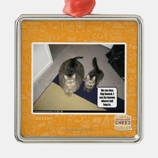 He sez hes big boned. metal tree decoration (Front)