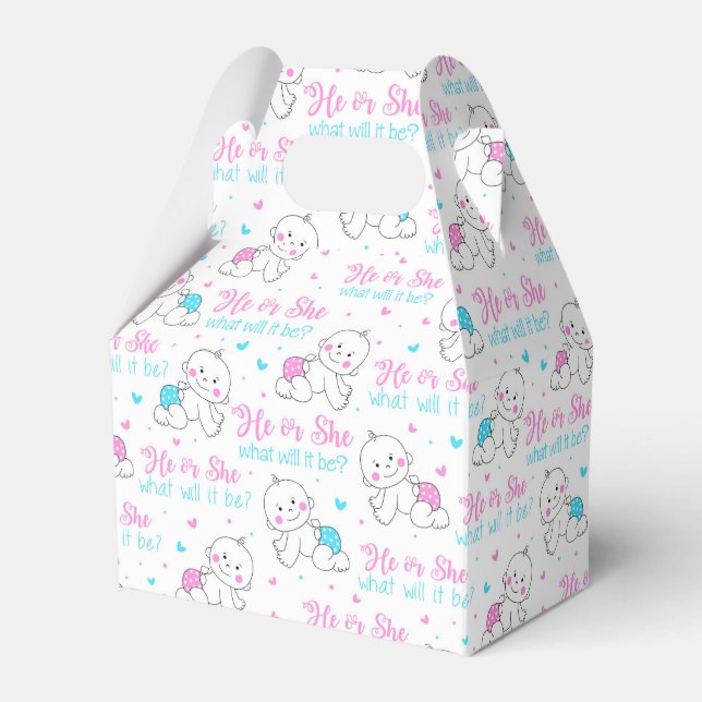 He She New Baby Favour Box (Front Side)