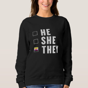 He She They Nonbinary Enby Genderqueer Non Binary Sweatshirt