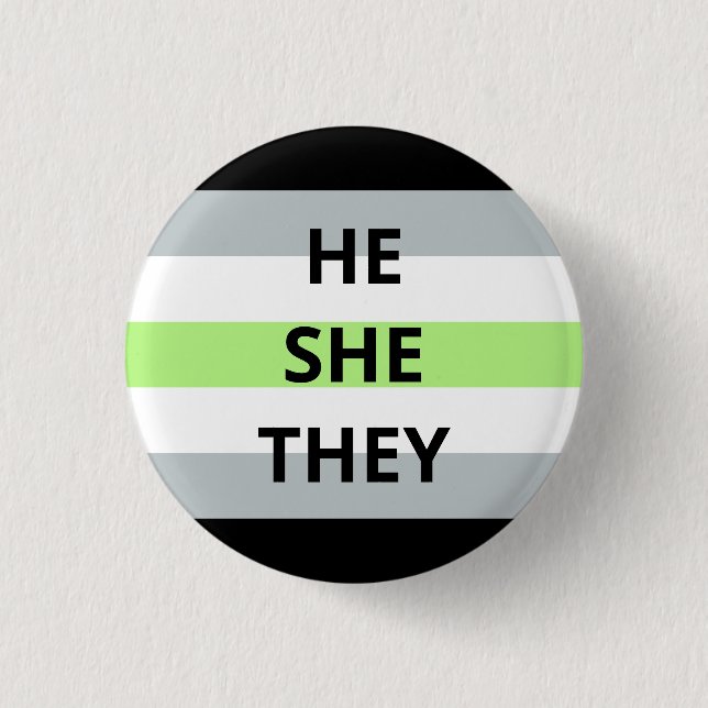 He/She/They Pronouns Agender Badge (Front)