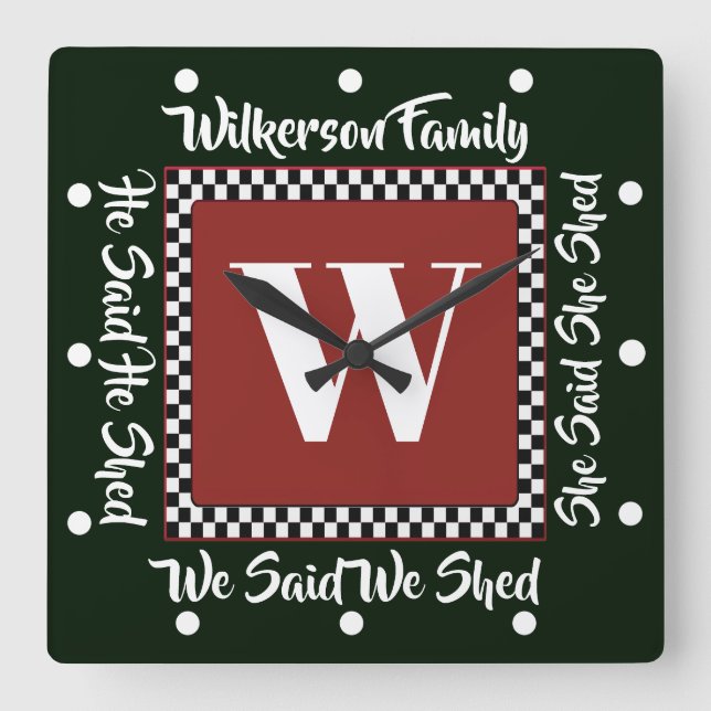 HE SHED SHE SHED WE SHED CLOCK (Front)