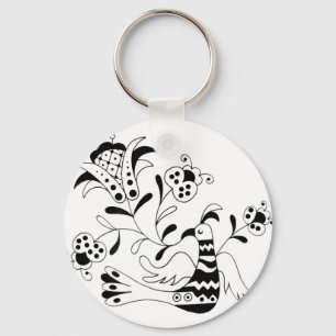 He Sings a Flower Key Ring
