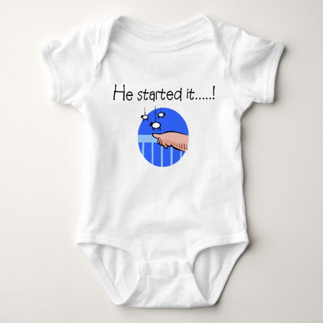 He Started It_L Baby Bodysuit (Front)