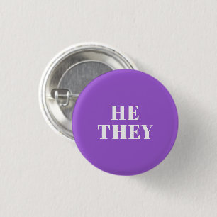 He, They purple Preferred Pronouns Lgbtq Pride pin