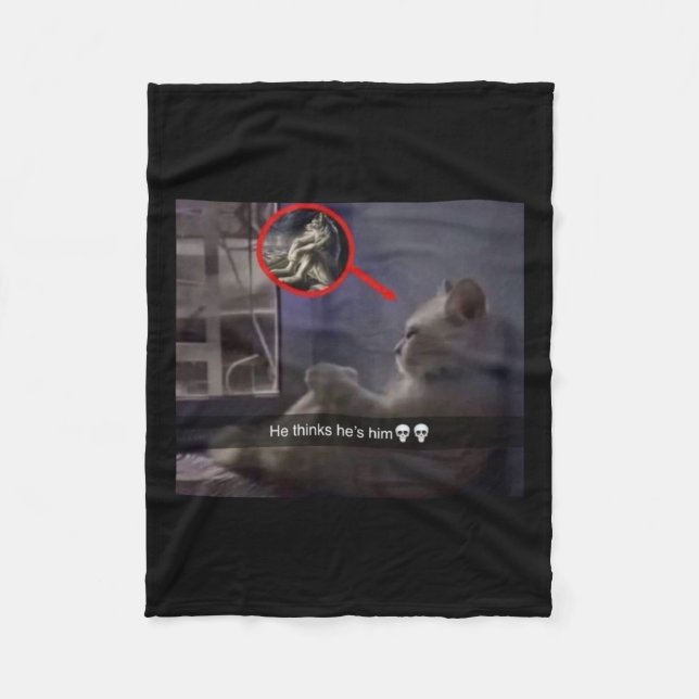 He Thinks He's Him Sticker  Fleece Blanket (Front)