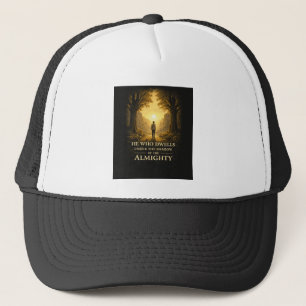 He Who Dwells Psalm 91 Christian Art Trucker Hat
