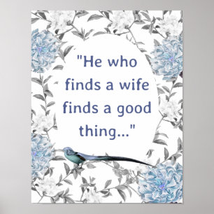 He who finds a wife finds a good thing poster