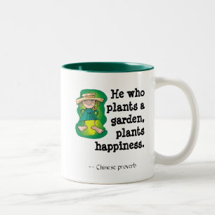 He who plants agarden, plants ha... Two-Tone coffee mug