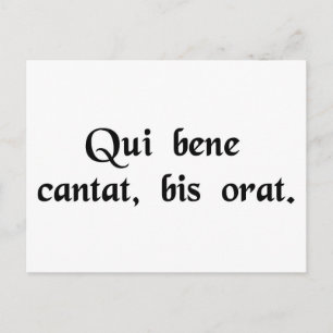 He who sings well, prays twice. postcard