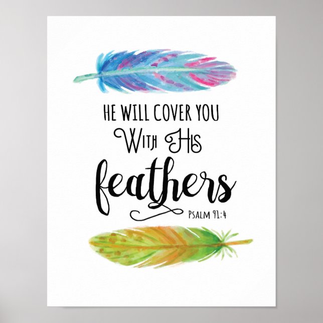 He Will Cover You Art Print (Front)