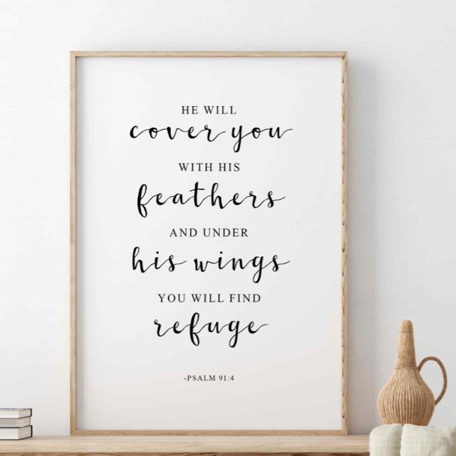 He Will Cover You With His Feathers, Psalm 91:4 Poster (Creator Uploaded)