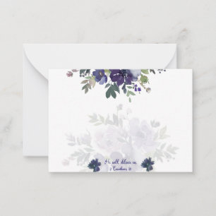 He will deliver us, purple watercolor floral  note card