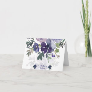 He will deliver us, purple watercolor floral  note card