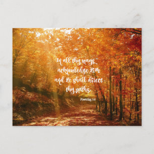 He Will Direct Your Path Bible Verse Postcard