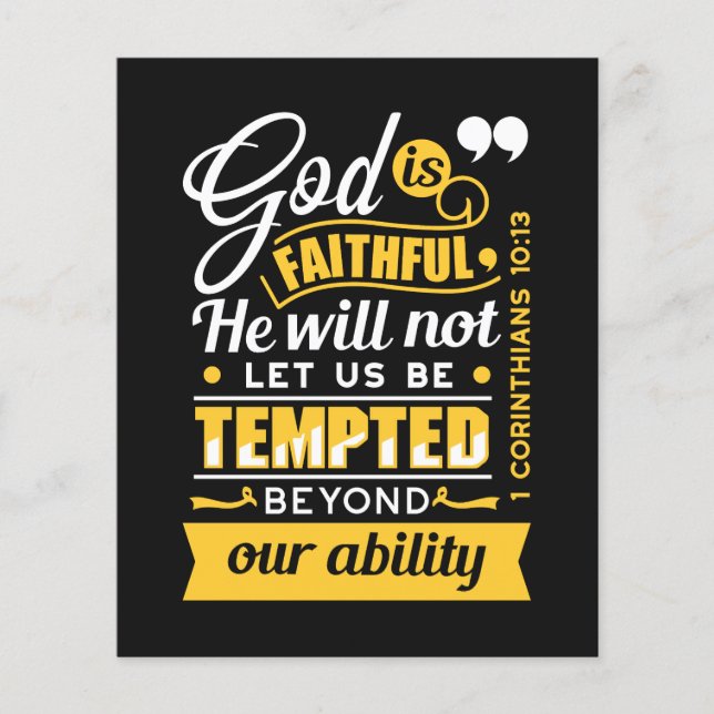  He Will Not Let You Be Tempted – Bible Verse Flyer (Front)