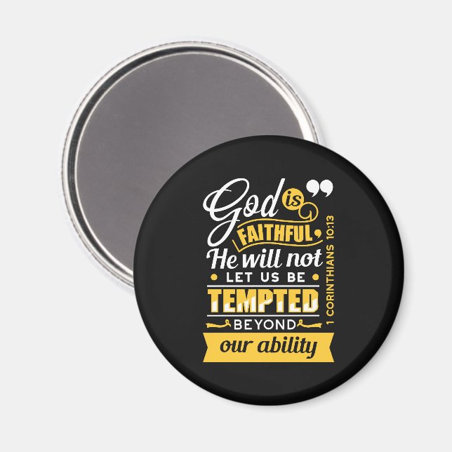  He Will Not Let You Be Tempted – Bible Verse Magnet (Front/Back)