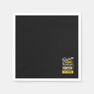 He Will Not Let You Be Tempted – Bible Verse Napkin