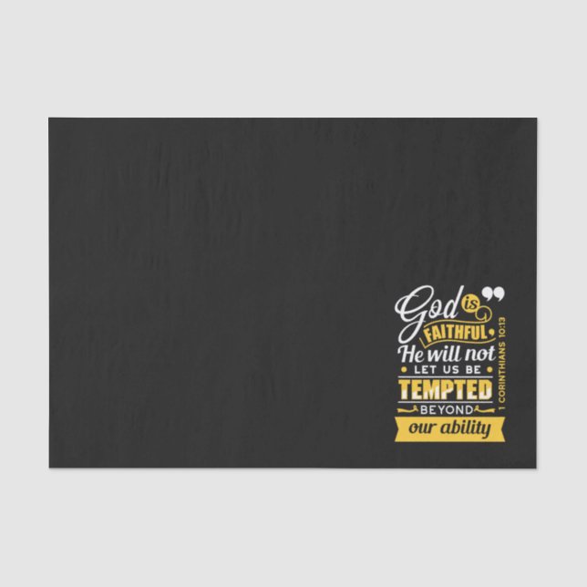  He Will Not Let You Be Tempted – Bible Verse Tissue Paper (Front)