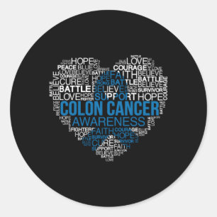 He With Dark Blue Ribbon Colon Cancer Awareness Mo Classic Round Sticker