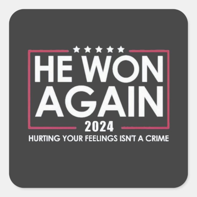 He Won Again 2024 Trump Inaguration 2025 Square Sticker (Front)